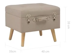 Taburete con almacenaje 40 cm Tela Beige