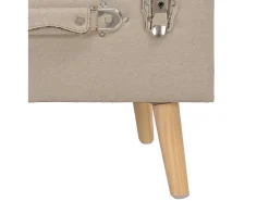 Taburete con almacenaje 40 cm Tela Beige