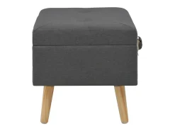 Taburete con almacenaje 40 cm Tejido gris oscuro