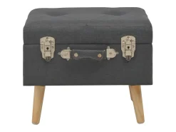 Taburete con almacenaje 40 cm Tejido gris oscuro