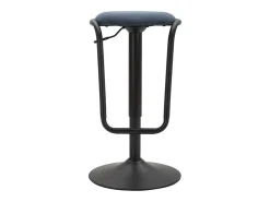 Taburete de Bar Ajustable Destiny 61-83 cm Tela Cotelé Negro y Azul con Reposapiés Diseño Escandinavo