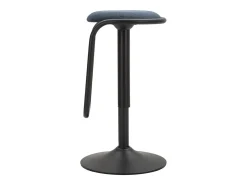 Taburete de Bar Ajustable Destiny 61-83 cm Tela Cotelé Negro y Azul con Reposapiés Diseño Escandinavo