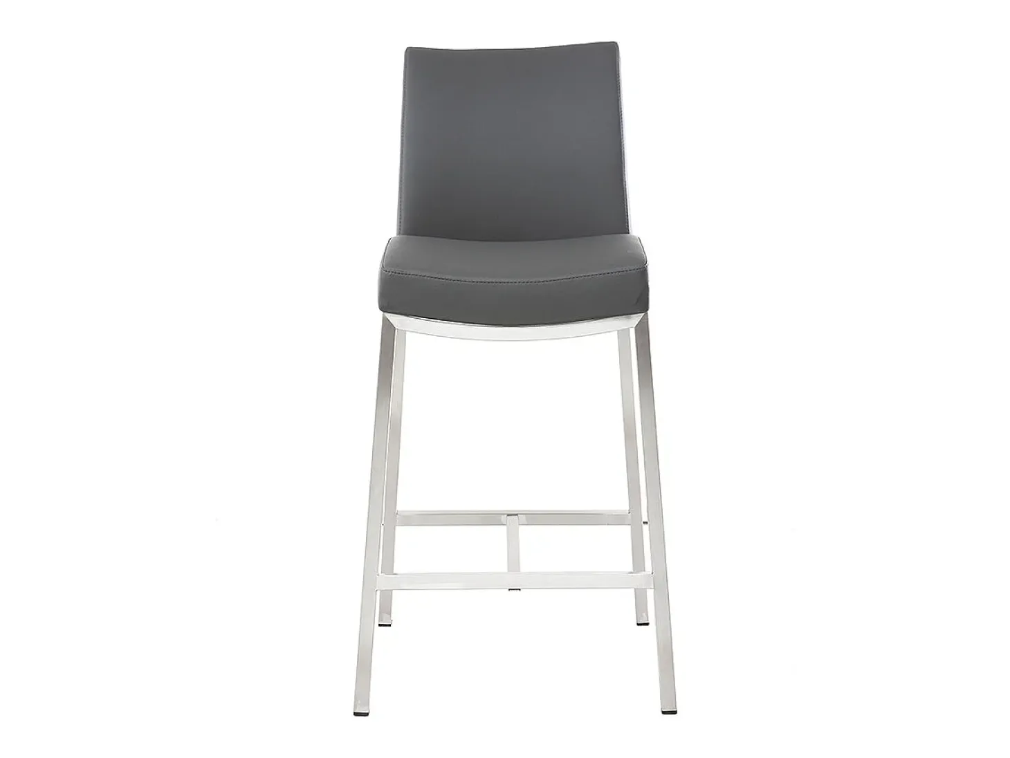 Taburete de bar aluminio cepillado PU gris oscuro 66cm lote de dos OLLY