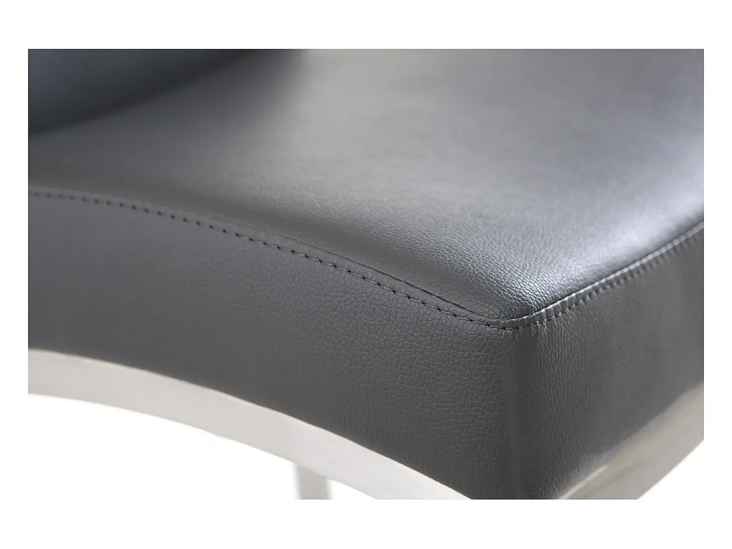 Taburete de bar aluminio cepillado PU gris oscuro 66cm lote de dos OLLY