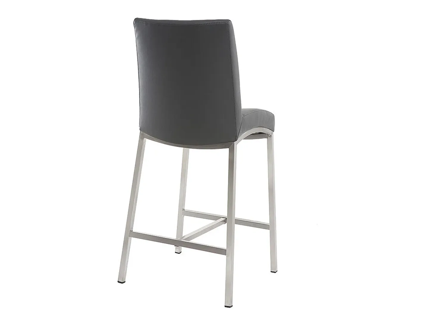 Taburete de bar aluminio cepillado PU gris oscuro 66cm lote de dos OLLY