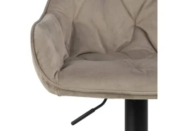 Taburete de bar Brooke giratorio de terciopelo en color beige.