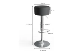 Taburete de bar conjunto de 2 negro 33x33x92