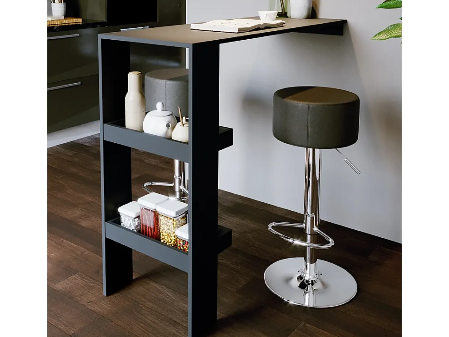 Taburete de bar conjunto de 2 negro 33x33x92