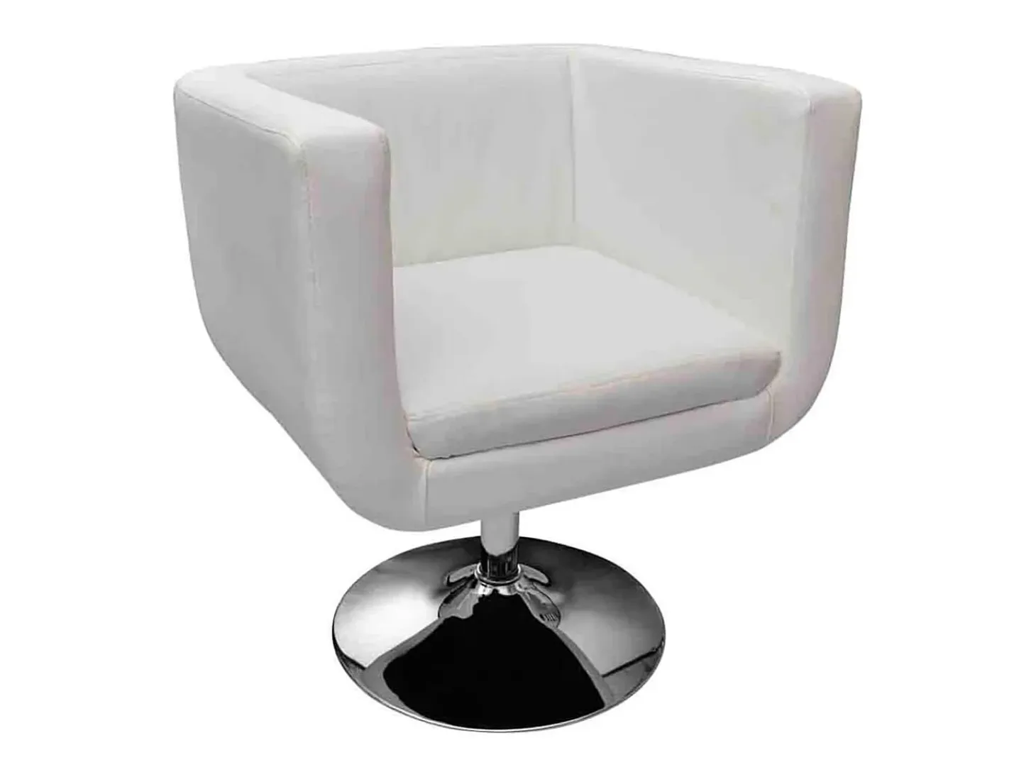 Taburete de bar cuero sintético blanco