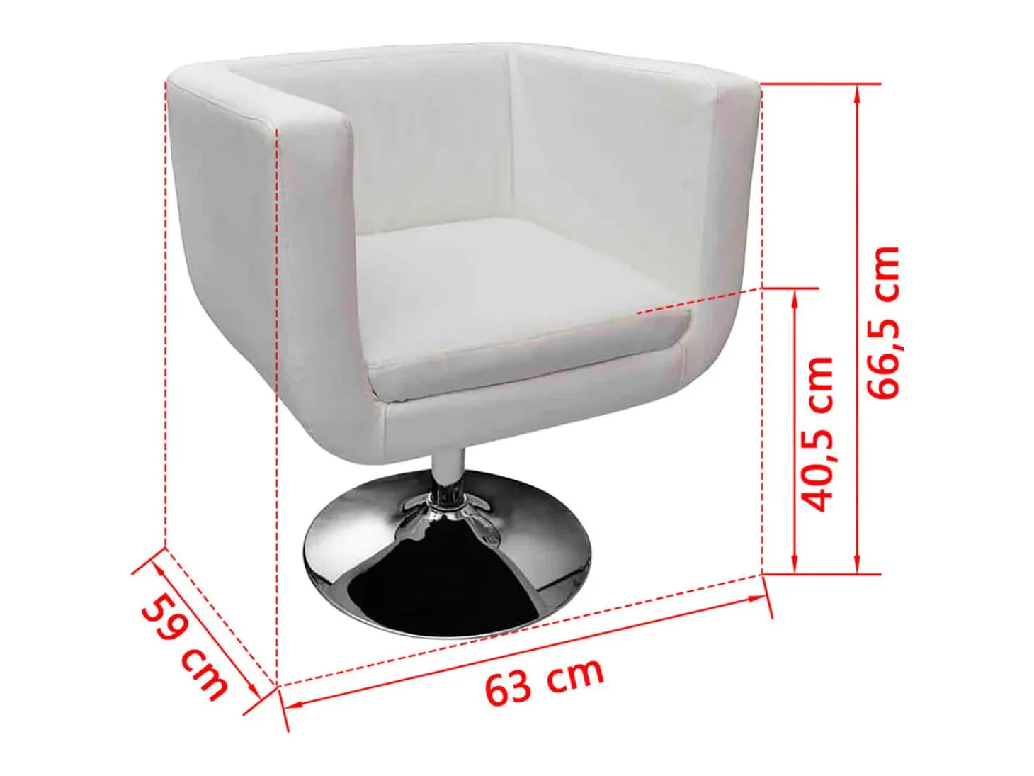 Taburete de bar cuero sintético blanco
