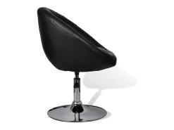 Taburete de bar cuero sintético negro