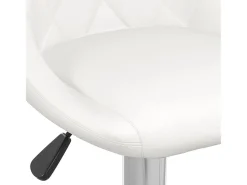 Taburete de bar de piel sintética blanca