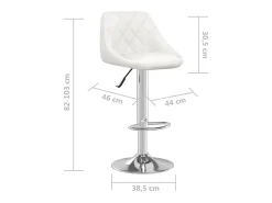 Taburete de bar de piel sintética blanca
