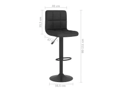 Taburete de bar de tela negra
