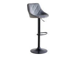 Taburete de bar de terciopelo gris ROBIN