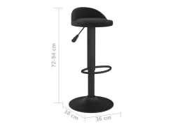 Taburete de bar de terciopelo negro