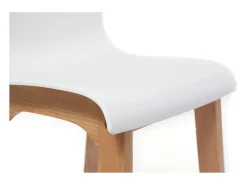 Taburete de bar diseño madera y blanco 65cm lote de 2 NEW SURF
