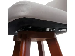 Taburete de bar giratorio MCW-C43, taupe