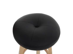 Taburete de bar giratorio Boras, negro, patas claras
