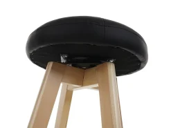 Taburete de bar giratorio Boras, negro, patas claras