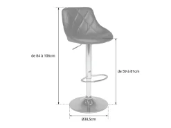 Taburete de bar gris JASPER