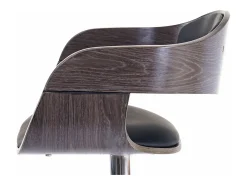 Taburete de bar MCW-A47, gris, imitación cuero negro