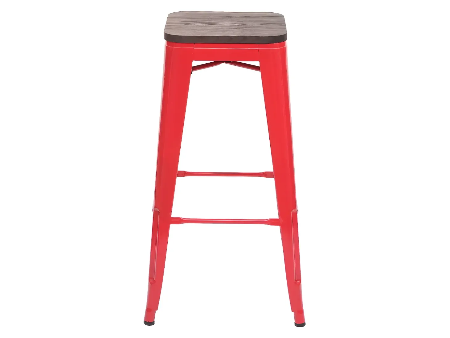 Taburete de bar MCW-A73 Metal apilable, rojo