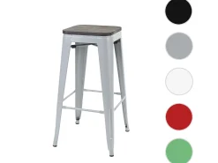 Taburete de bar MCW-A73 Metal apilable, gris