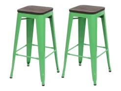 Taburete de bar MCW-A73 (set de 2), verde