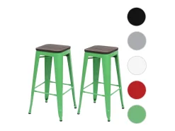 Taburete de bar MCW-A73 (set de 2), verde