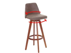 Taburete de bar MCW-C43 (juego de 2), vintage marrón, patas claras