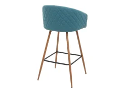 Taburete de bar MCW-D72 (juego de 2), tela/textil, turquesa