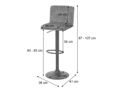 Taburete de bar MCW-G87 (juego de 2), crema-beige