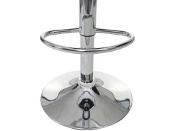Taburete de bar MCW-G87 (juego de 2), imitación de cuero gris-blanco, base cromada