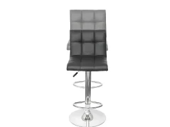 Taburete de bar MCW-G87 (juego de 2), imitación de cuero marrón-blanco, base cromada