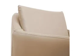 Taburete de bar MCW-H93 (juego de 2), imitación de cuero topo-beige