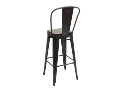 Taburete de bar MCW-H10c (juego de 2), negro-marrón