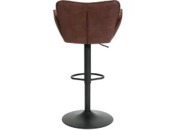 Taburete de bar MCW-M67, marrón oscuro pie negro