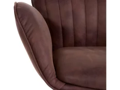 Taburete de bar MCW-M67, marrón oscuro pie negro