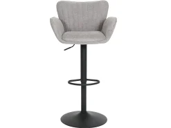 Taburete de bar MCW-M67 (juego de 2), gris claro pie negro