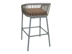 Taburete de bar MCW-O22 (juego de 2), gris claro, cojín topo