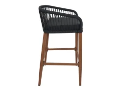 Taburete de bar MCW-O22 (juego de 2), antracita, cojín gris oscuro
