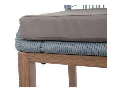 Taburete de bar MCW-O21 (set de 2), gris claro, cojín topo