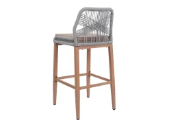 Taburete de bar MCW-O21 (set de 2), gris claro, cojín topo