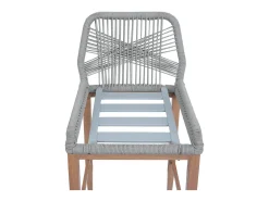 Taburete de bar MCW-O21 (set de 2), gris claro, cojín topo