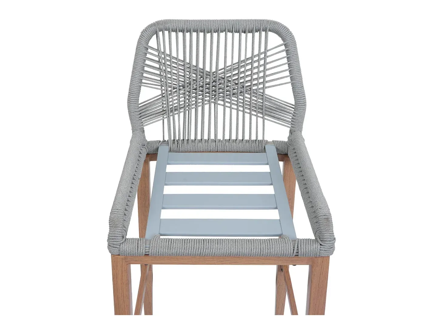 Taburete de bar MCW-O21 (set de 2), gris claro, cojín topo