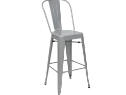 Taburete de bar metálico MCW-A73, gris