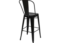 Taburete de bar metálico MCW-A73, negro