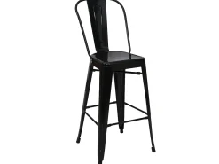 Taburete de bar metálico MCW-A73, negro