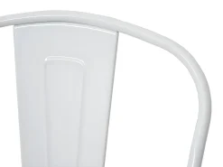 Taburete de bar metálico MCW-A73, blanco